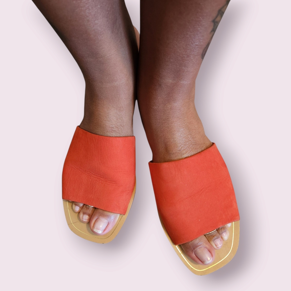 Gianni Bini Vibrant Orange Slide Sandals
